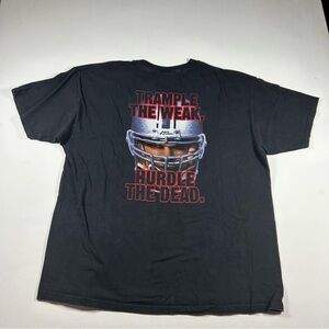 Vintage No Fear 2XL Black Y2K Skater Shirt - “Trample The Weak Hurdle The Dead”